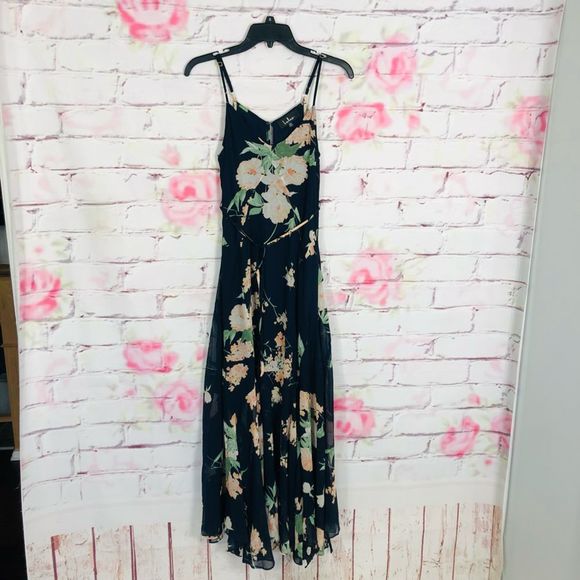 Feeling Freesia Navy Blue Floral Print Maxi Dress - Picture 10 of 12